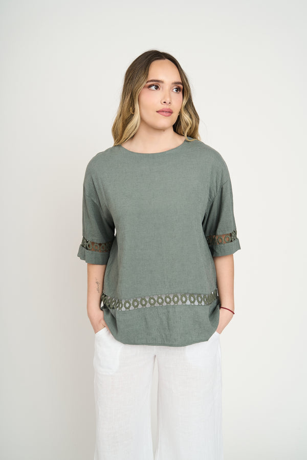 Blusa Mujer Giuliana Militar Lineatre