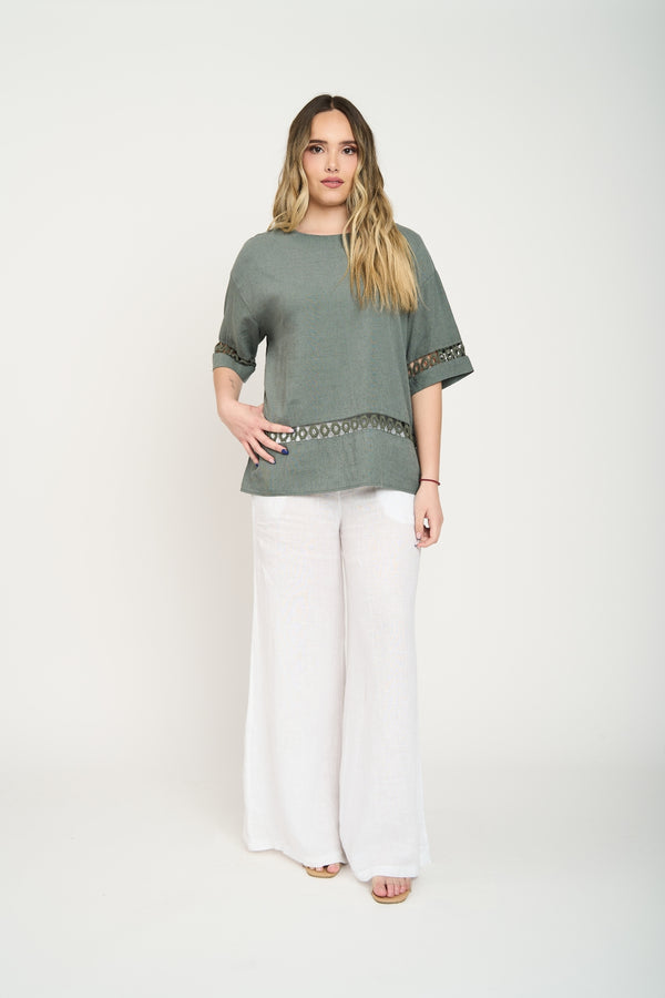 Blusa Mujer Giuliana Militar Lineatre