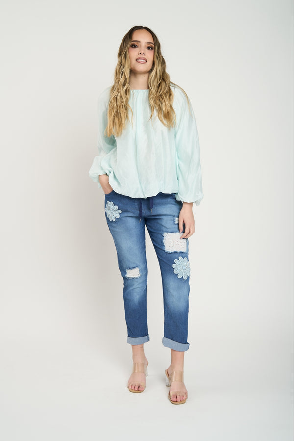 Blusa Mujer Ornella Agua Lineatre