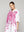 Blusón Mujer Betania De Lino Con Estampado De Flores Fucsia Blanco Lineatre