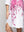 Blusón Mujer Betania De Lino Con Estampado De Flores Fucsia Blanco Lineatre