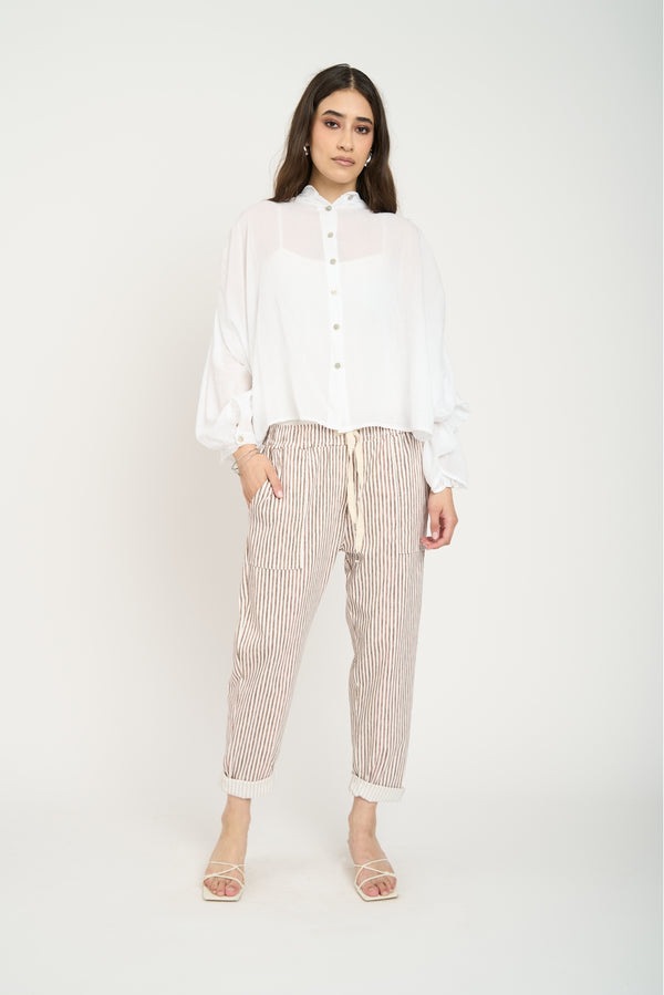 Pantalón Mujer Graziella Chocolate Lineatre
