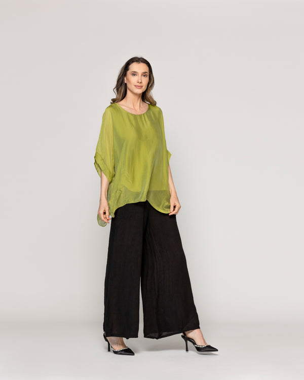 Blusa Mujer Boruta Mangas Murciélago Verde Oliva Lineatre