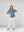 Blusa Mujer Flavia Overside Cuello en V Manga 3/4 Jeans Lineatre