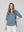 Blusa Mujer Flavia Overside Cuello en V Manga 3/4 Jeans Lineatre
