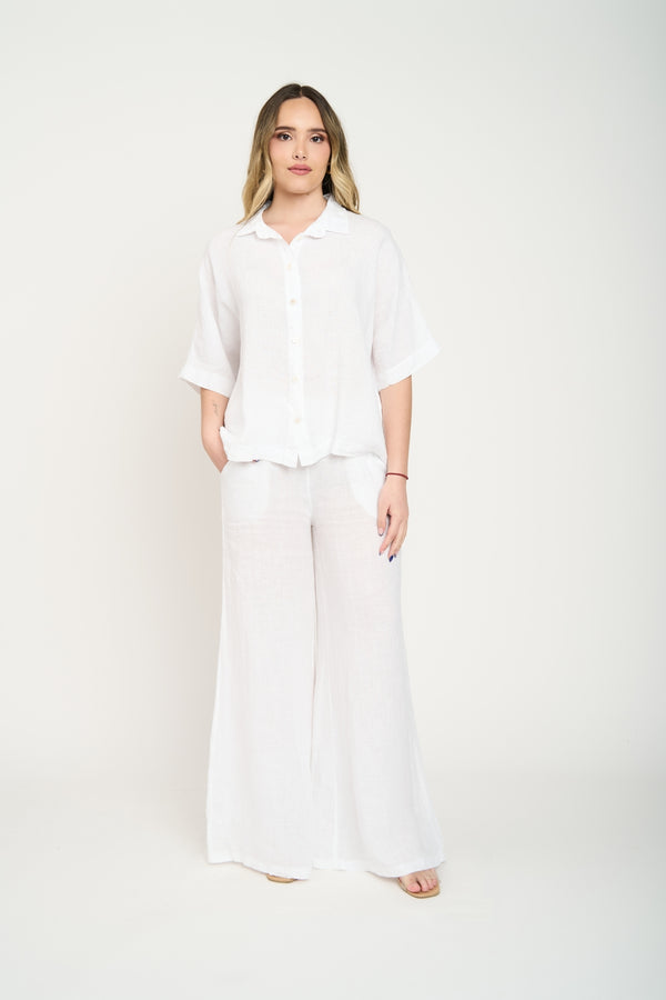 Blusa Mujer Viviana Lino Blanco Lineatre