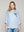 Blusa Mujer Benita De Lino Manga Larga Celeste Con Bolsillo Lineatre