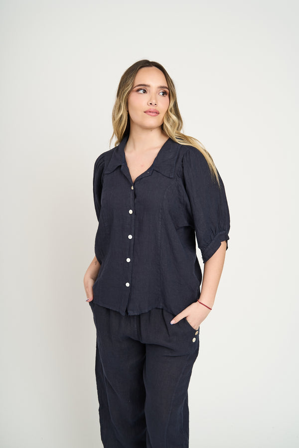 Blusa Mujer Romina Navy Lineatre