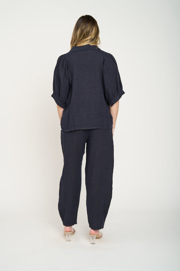 Blusa Mujer Romina Lino Navy Lineatre