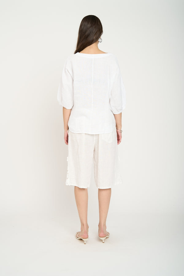Blusa Mujer Gina Lino Blanco Lineatre