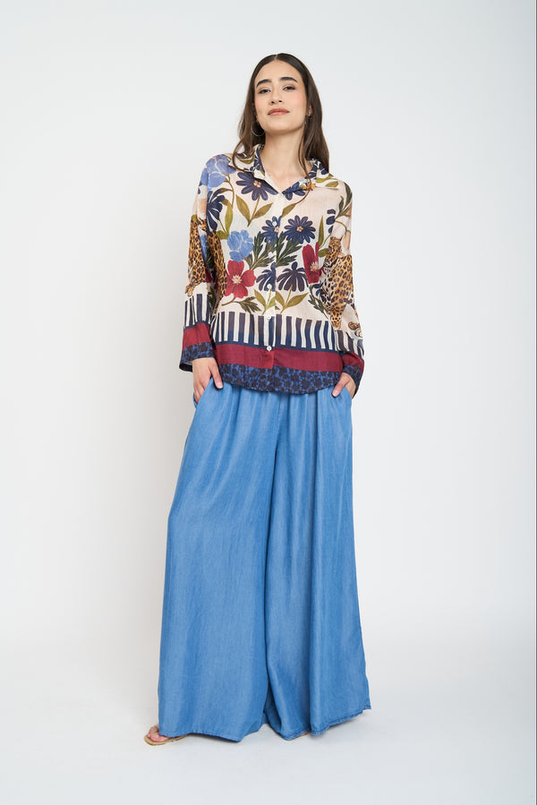 Blusa Mujer Rafaela Navy Lineatre