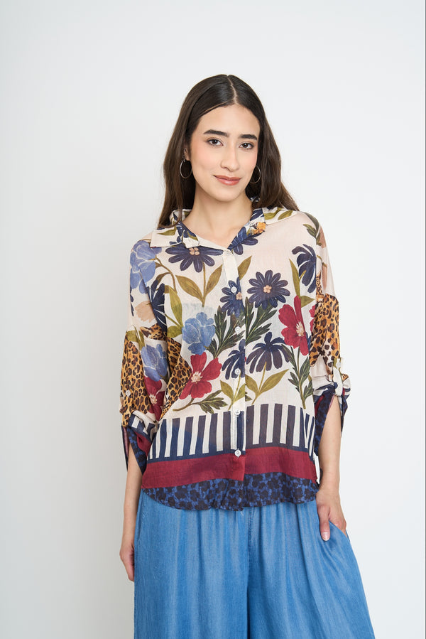 Blusa Mujer Rafaela Navy Lineatre