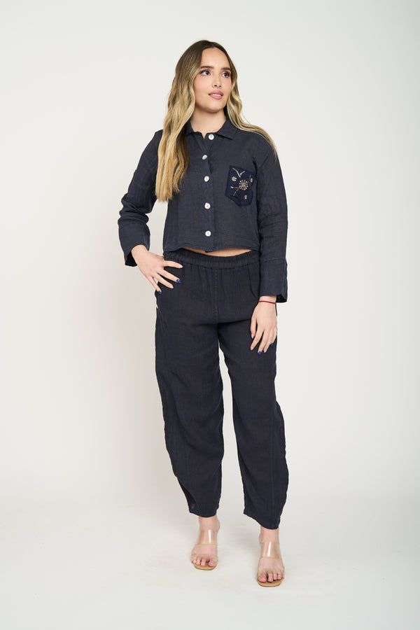 Pantalón Mujer Flavia Azul Lineatre