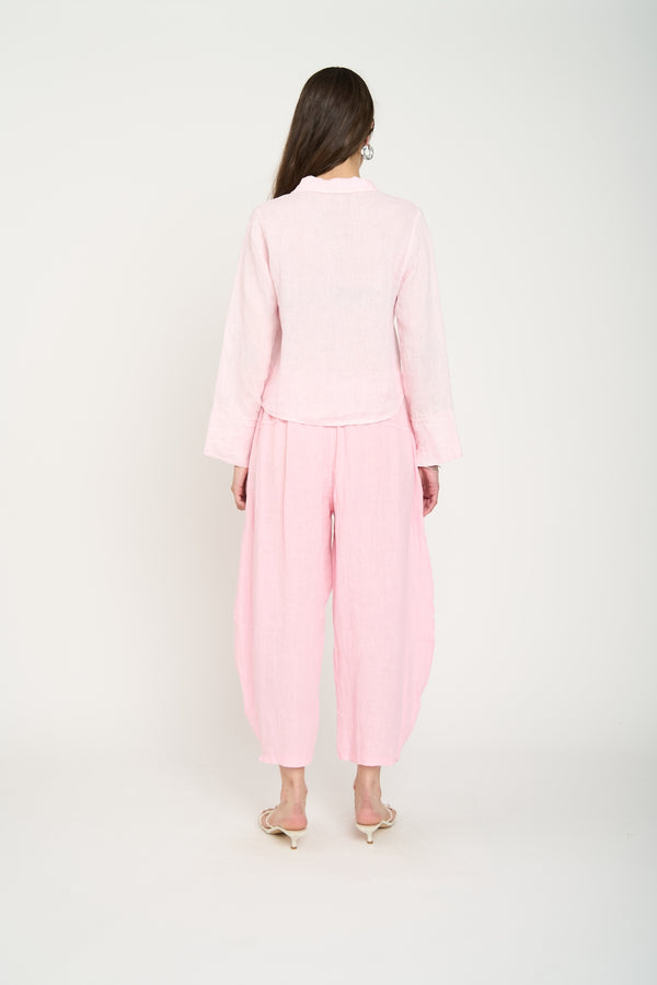 Blusa Mujer Sabrina Lino Rosa Lineatre