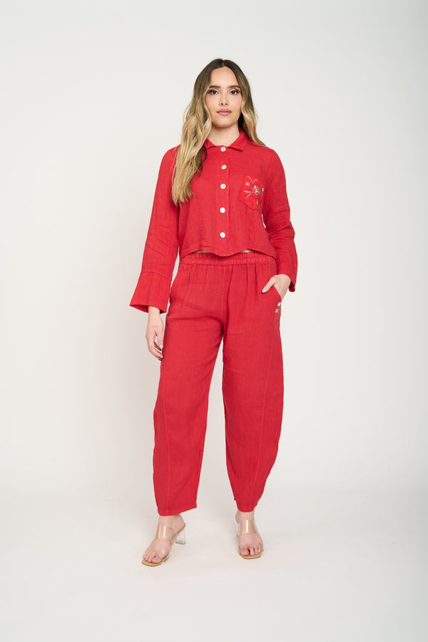 Pantalón Mujer Flavia Rojo Lineatre