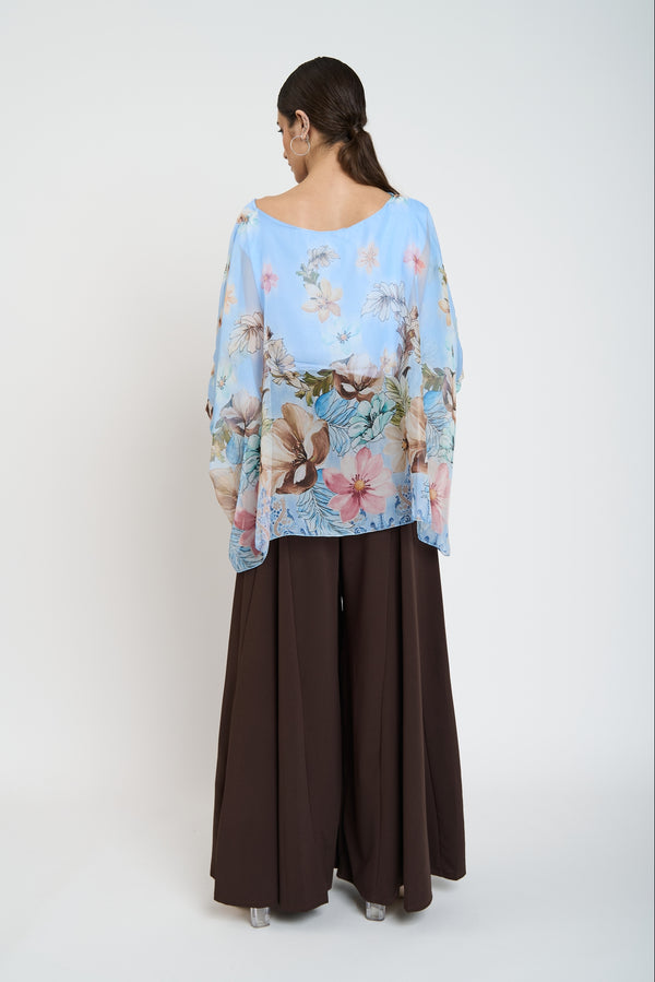 Blusa Mujer Serena Cuello redondo Cielo Lineatre