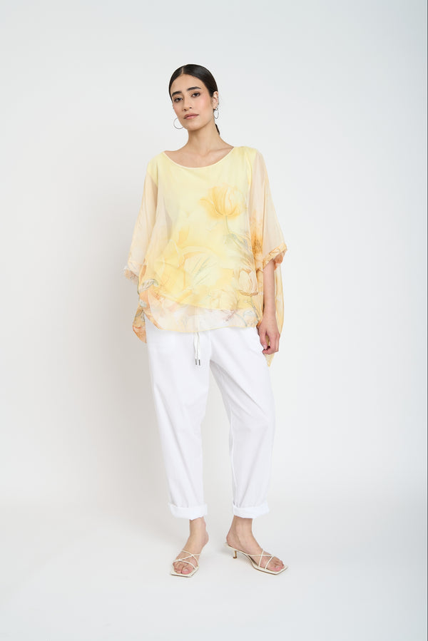 Blusa Mujer Bruna Cuello redondo Amarillo Lineatre