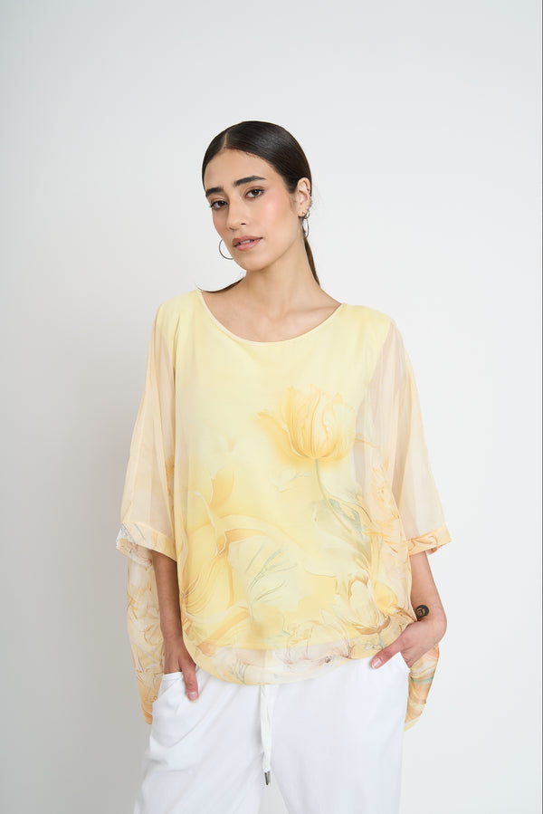 Blusa Mujer Bruna Cuello redondo Amarillo Lineatre