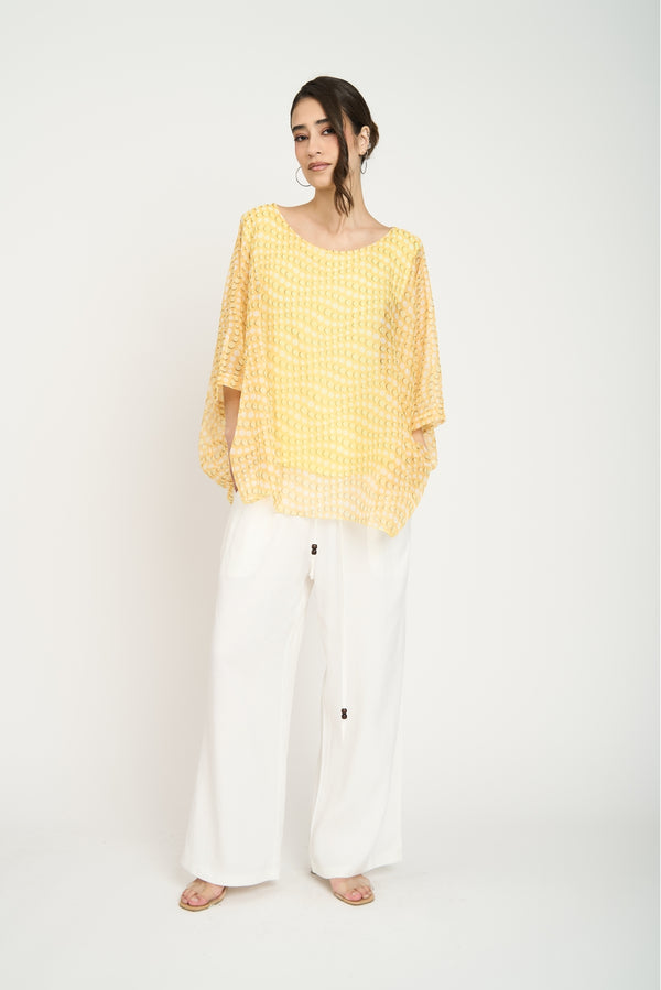 Blusa Mujer Allegra Cuello redondo Amarillo Lineatre