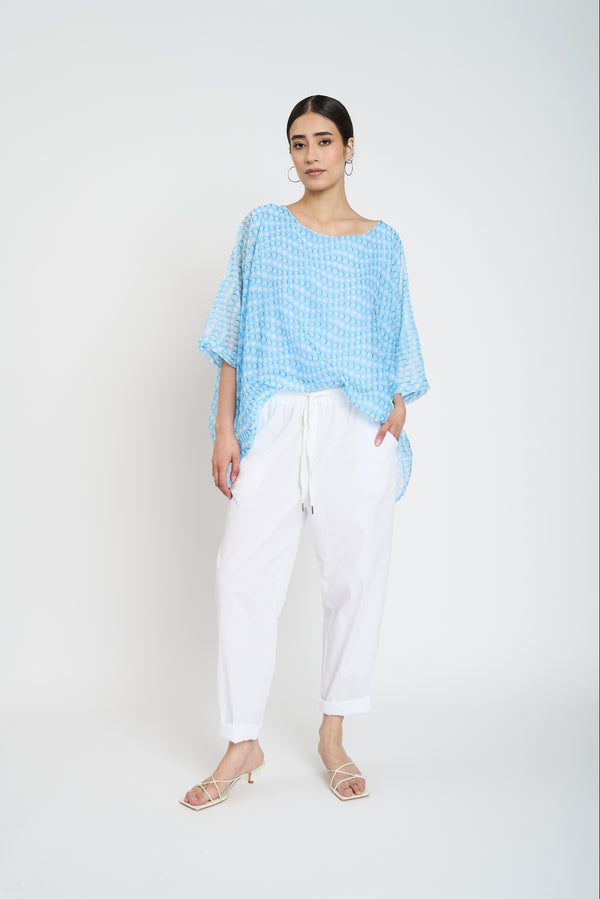 Blusa Mujer Allegra Cuello redondo Cielo Lineatre
