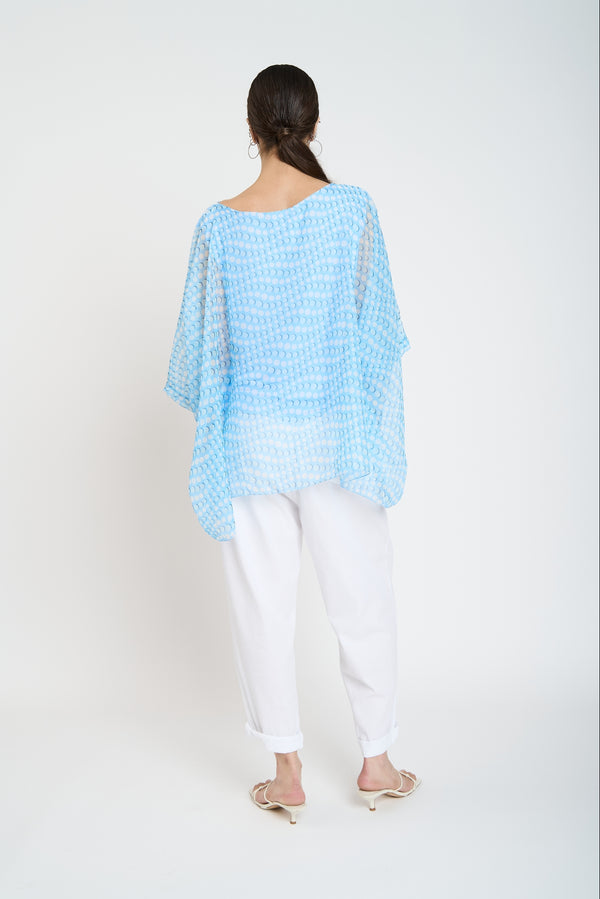 Blusa Mujer Allegra Cuello redondo Cielo Lineatre