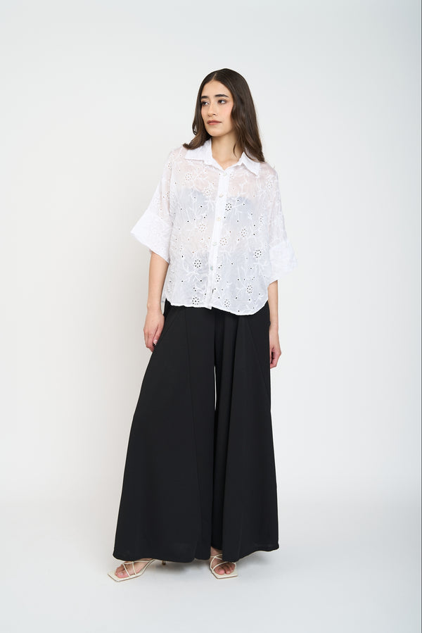 Blusa Mujer Matilde Cuello con solapa Blanco Lineatre