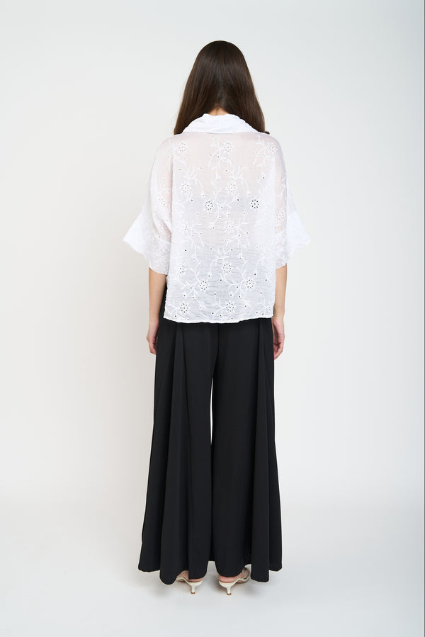 Blusa Mujer Matilde Cuello con solapa Blanco Lineatre