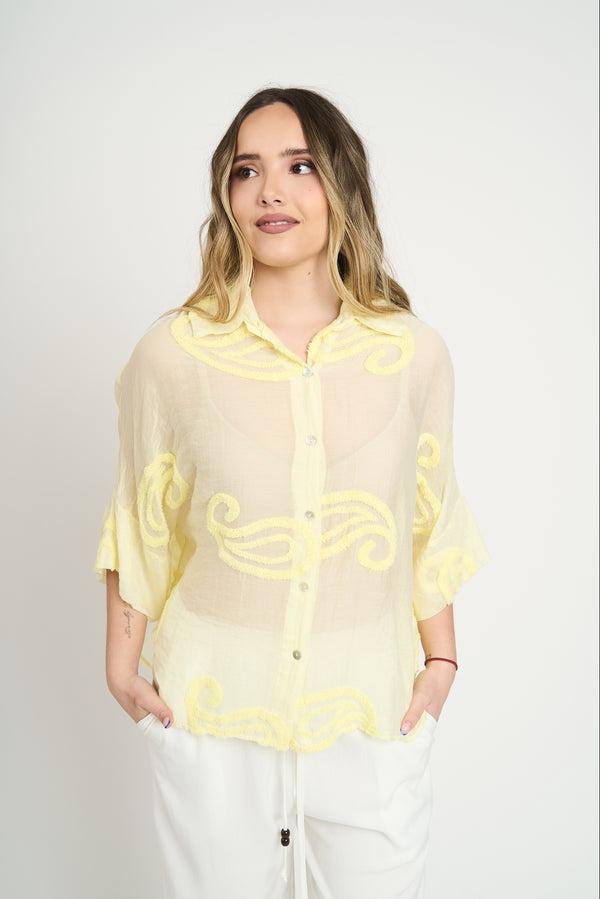 Blusa Amarilla con Bordado Paisley