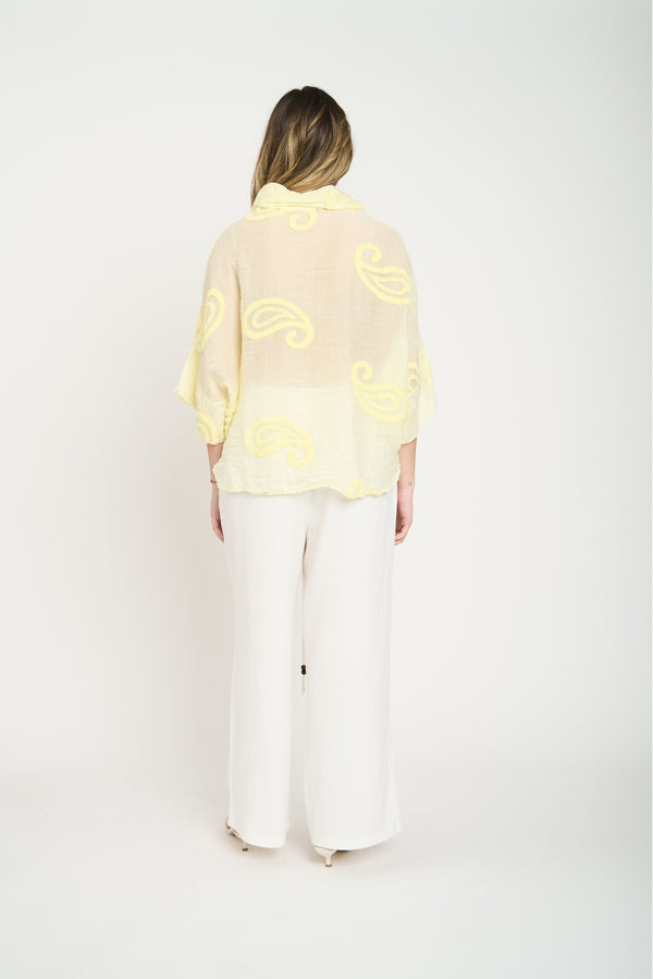Blusa Amarilla con Bordado Paisley