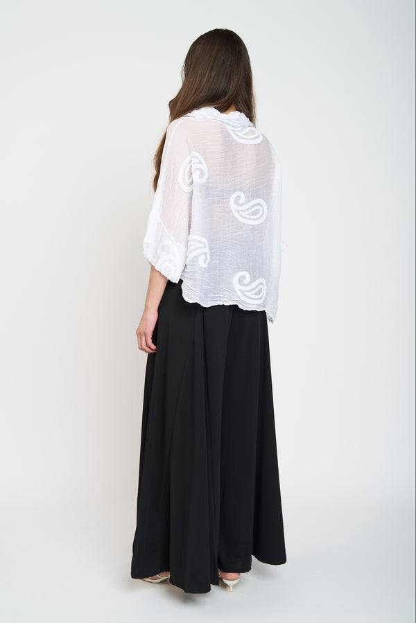 Blusa Mujer Amalia Cuello con solapa Blanco Lineatre