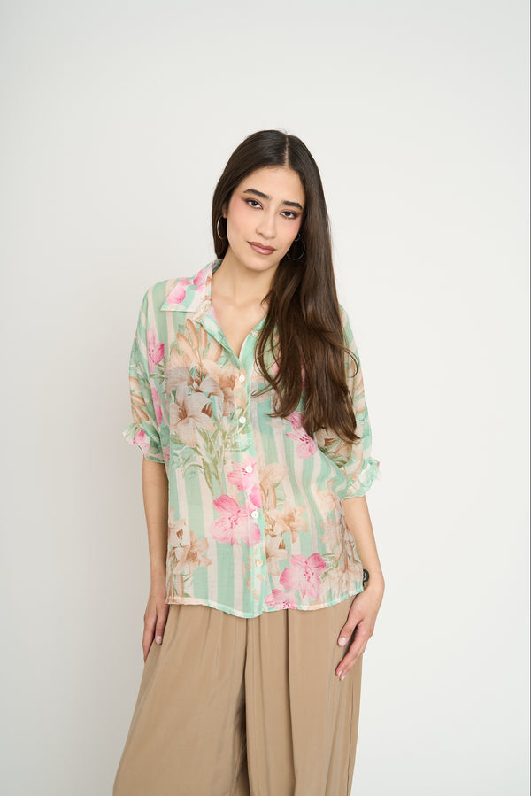 Blusa Mujer Tiziana Agua Lineatre
