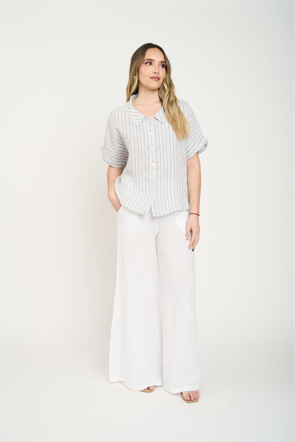 Blusa Mujer Regina Lino Rallado Lineatre