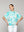 Blusa Mujer Brunilda Con Amarra y Estampado Verde Turquesa Lineatre