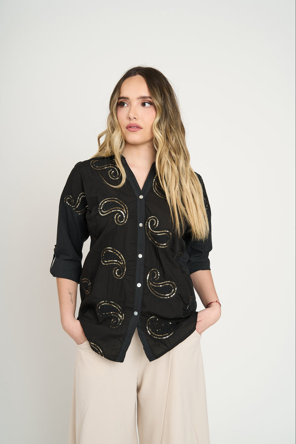 Blusa Mujer Nina Negro Lineatre