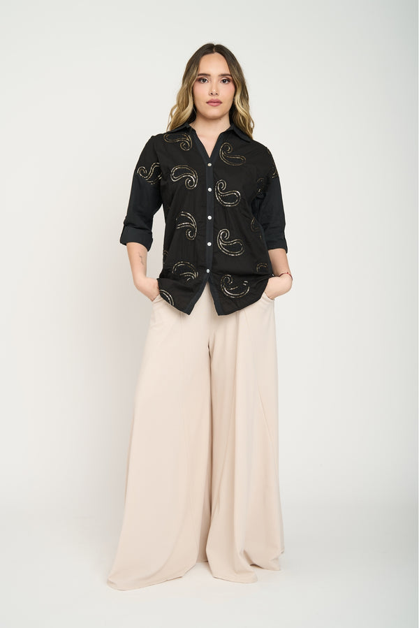 Blusa Mujer Nina Negro Lineatre