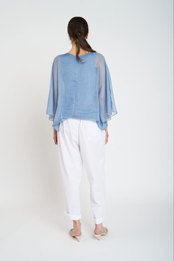 Blusa Mujer Antonia Cuello redondo Jeans Lineatre