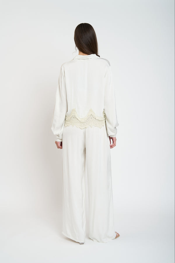 Pantalón Mujer Pilar Largo Tiro Alto Sabbia Lineatre