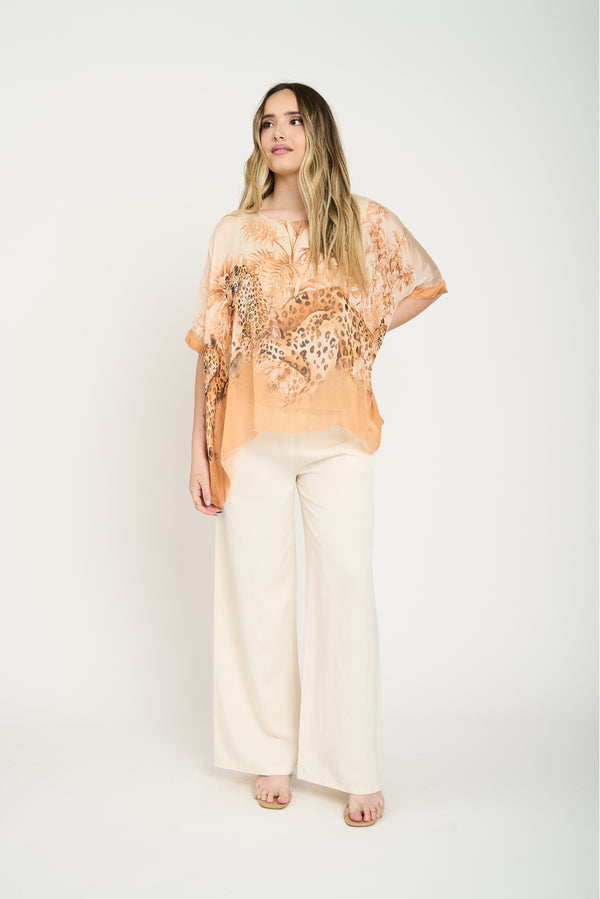 Blusa Mujer Elsa Beige Lineatre