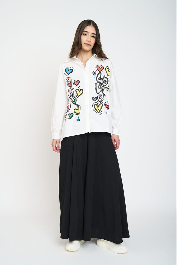Blusa Mujer Silvana Cuello con solapa Corazón Lineatre