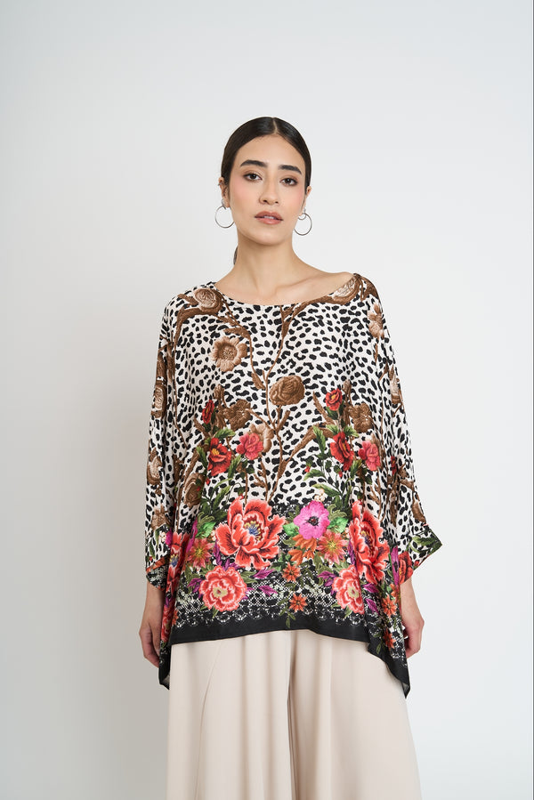 Blusa Mujer Laura Cuello redondo Chocolate Lineatre