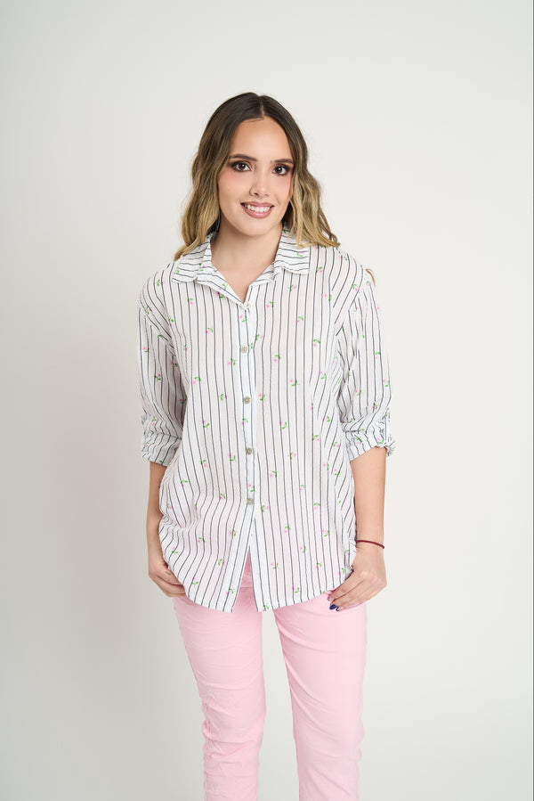 Blusa Mujer Lidia Escote en V Blanco Lineatre