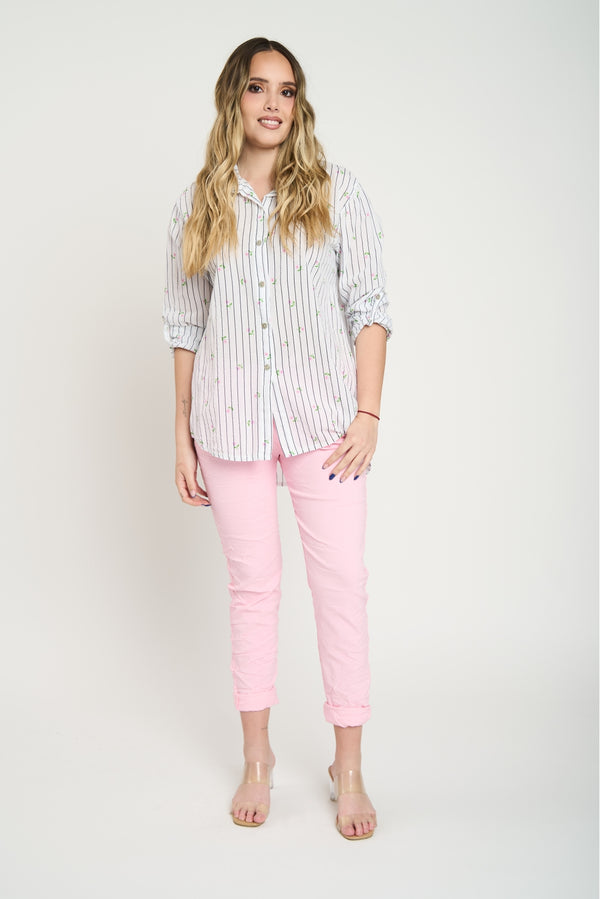 Blusa Mujer Lidia Escote en V Blanco Lineatre