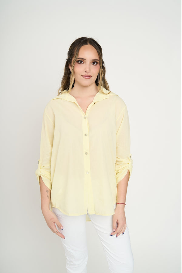 Blusa Mujer Maria Escote en V Amarillo Lineatre