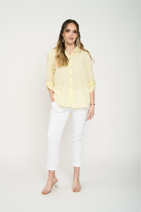 Blusa Mujer Maria Escote en V Amarillo Lineatre