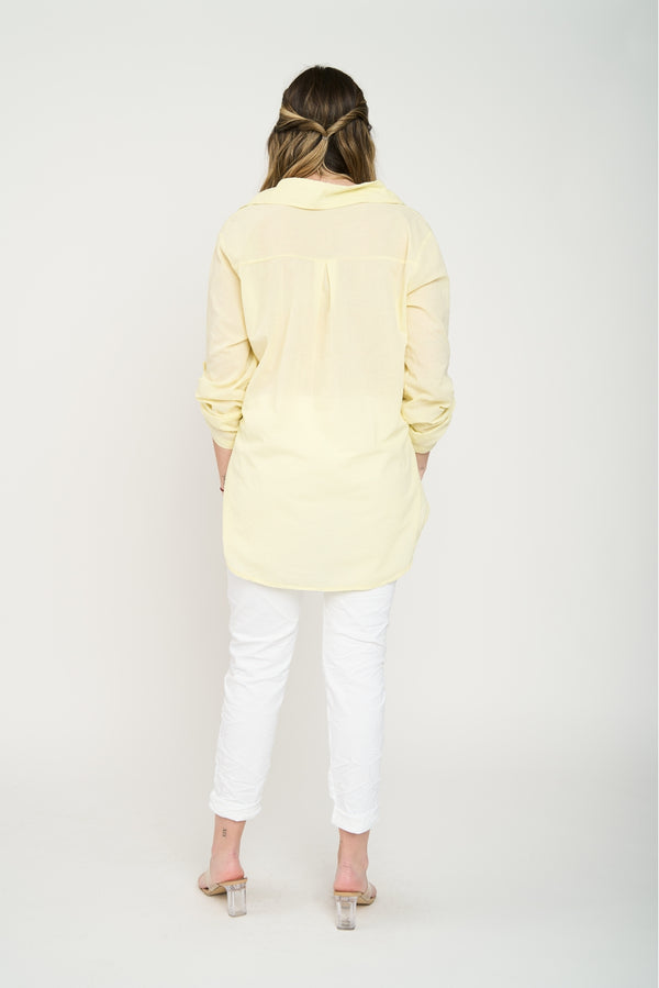 Blusa Mujer Maria Escote en V Amarillo Lineatre