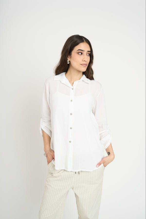 Blusa Mujer Maria Escote en V Blanco Lineatre