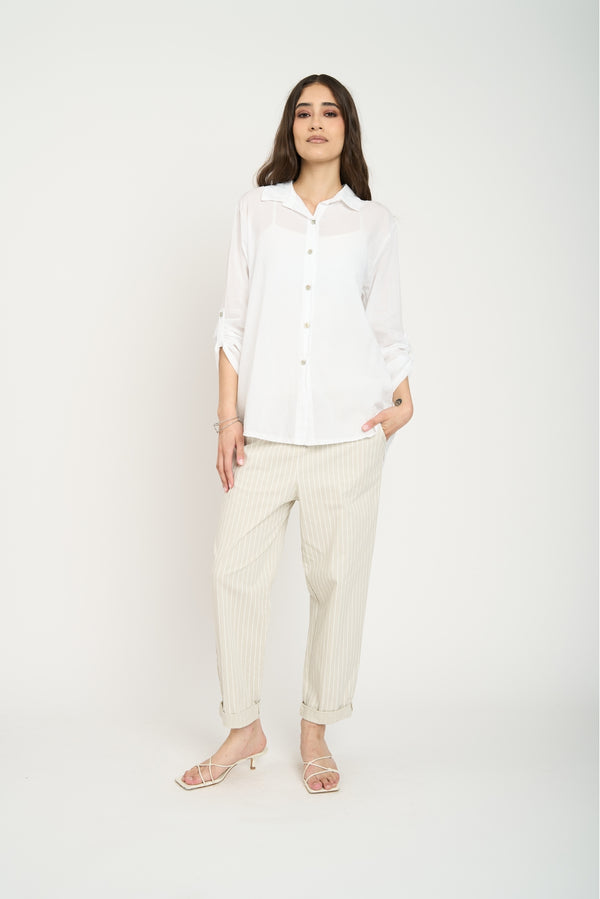 Blusa Mujer Maria Escote en V Blanco Lineatre