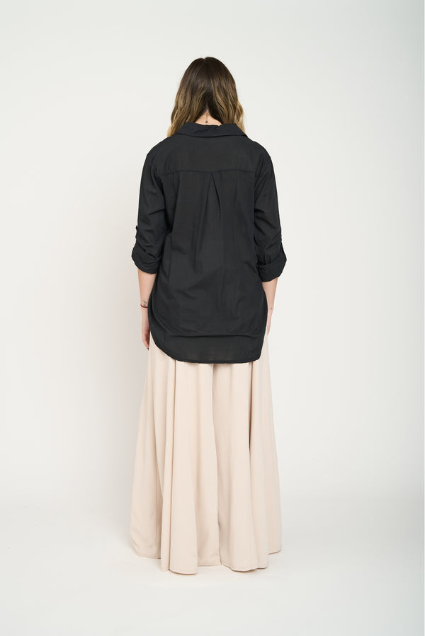 Blusa Mujer Maria Escote en V Negro Lineatre