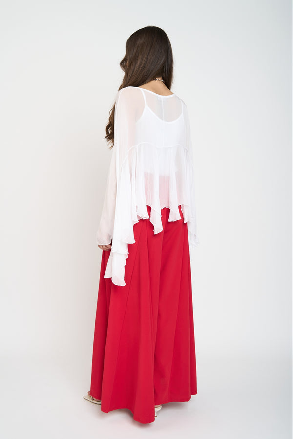 Blusa Mujer Anna Cuello redondo Blanco Lineatre