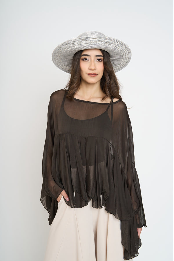Blusa Mujer Anna Cuello redondo Moro Lineatre